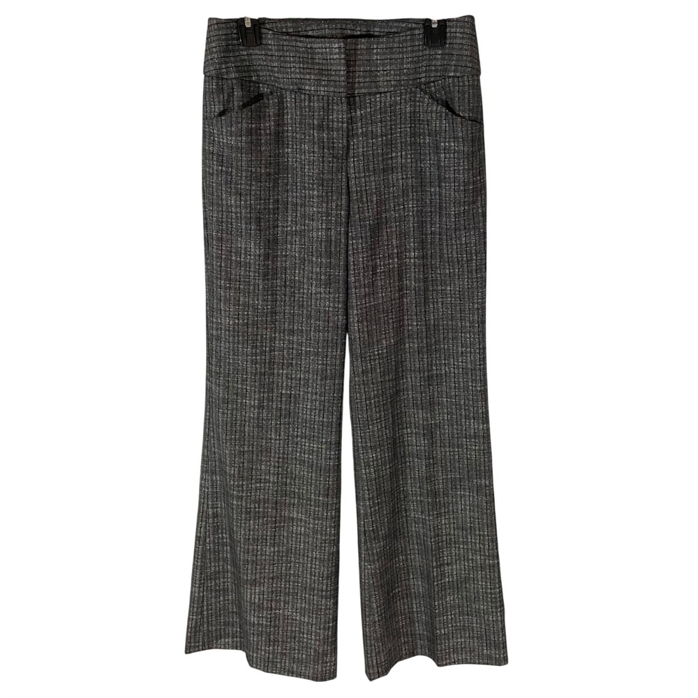 Antonio Melani Grey Pinstripe Wide Leg Dress Pants Womens 4 Business Trousers